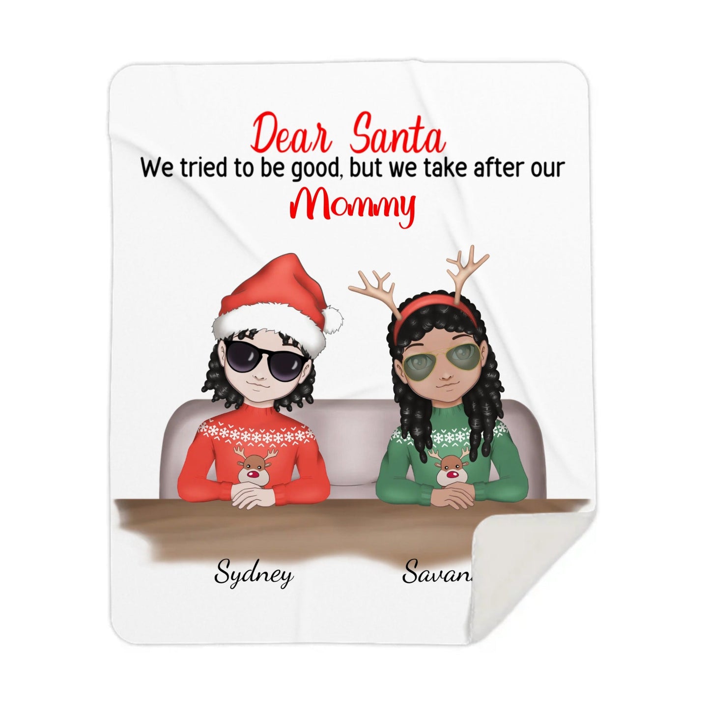 PERSONALIZED Cozy Plush Fleece Throw – 50×60 Daddy, Mommy, Grandma, Grandpa, Aunt, Uncle| 1-4 kids