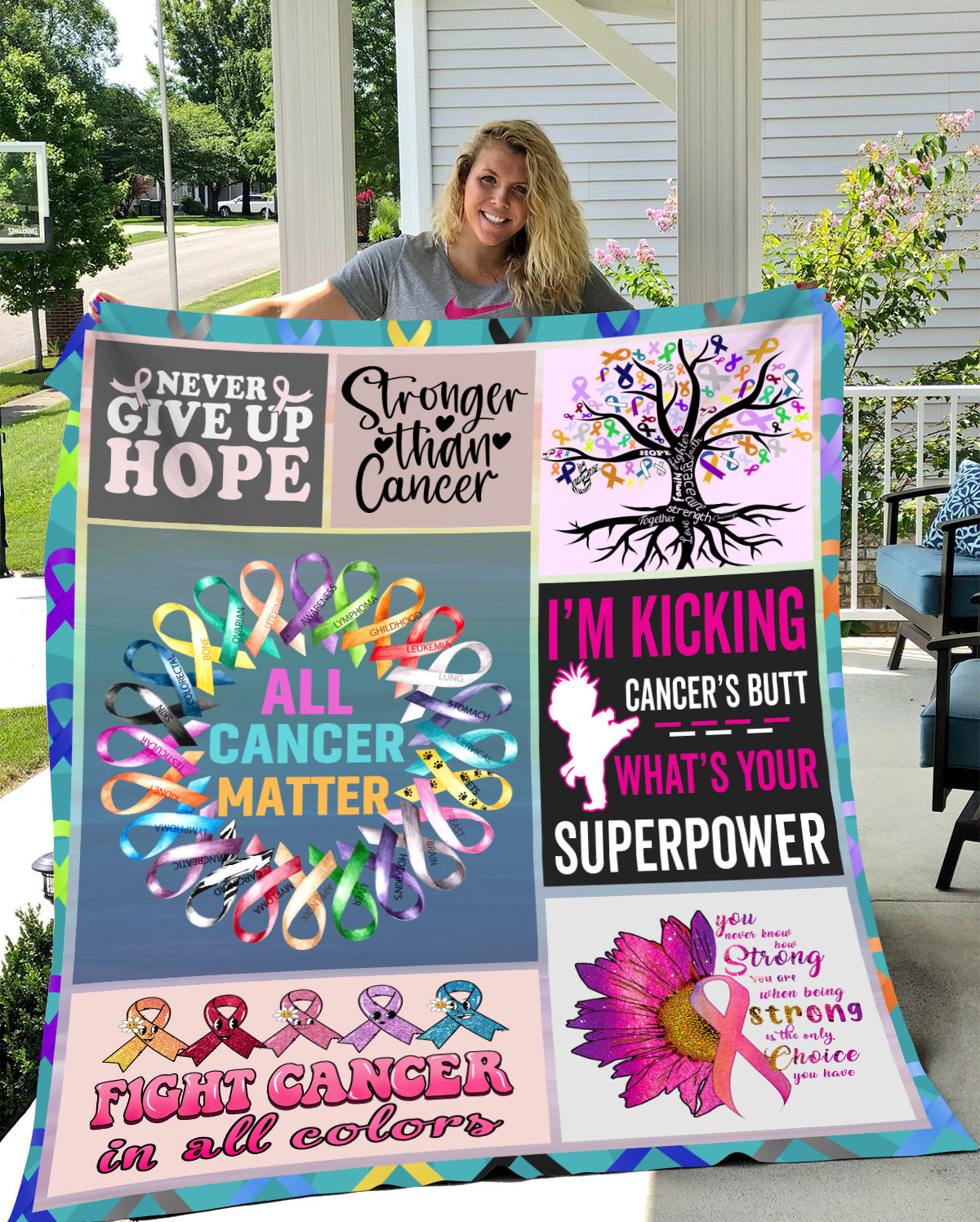 All Cancers Matter Cozy Fleece Blankets or Silky Sherpa Blanket |Cancer Support