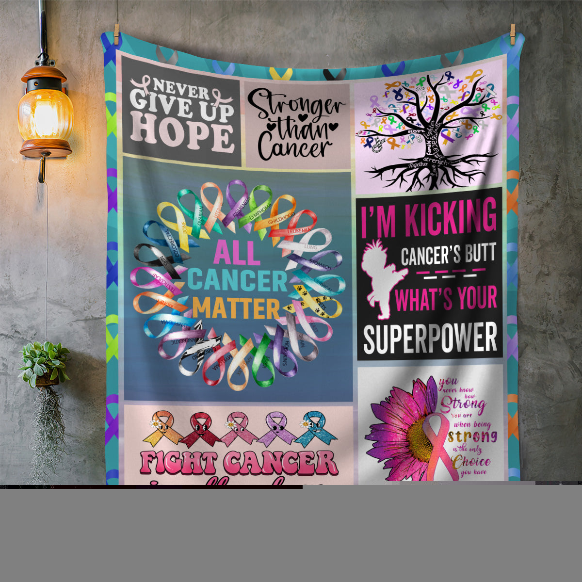 All Cancers Matter Cozy Fleece Blankets or Silky Sherpa Blanket |Cancer Support