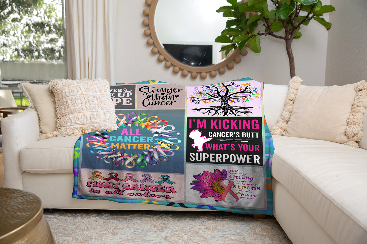 All Cancers Matter Cozy Fleece Blankets or Silky Sherpa Blanket |Cancer Support