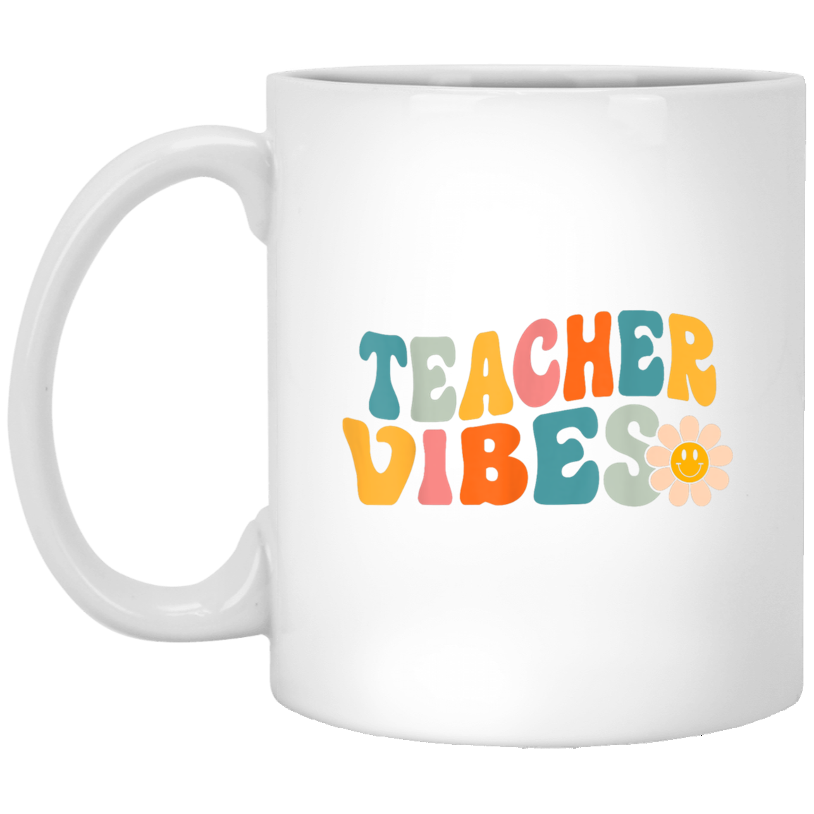 Teacher Vibes Mug -White