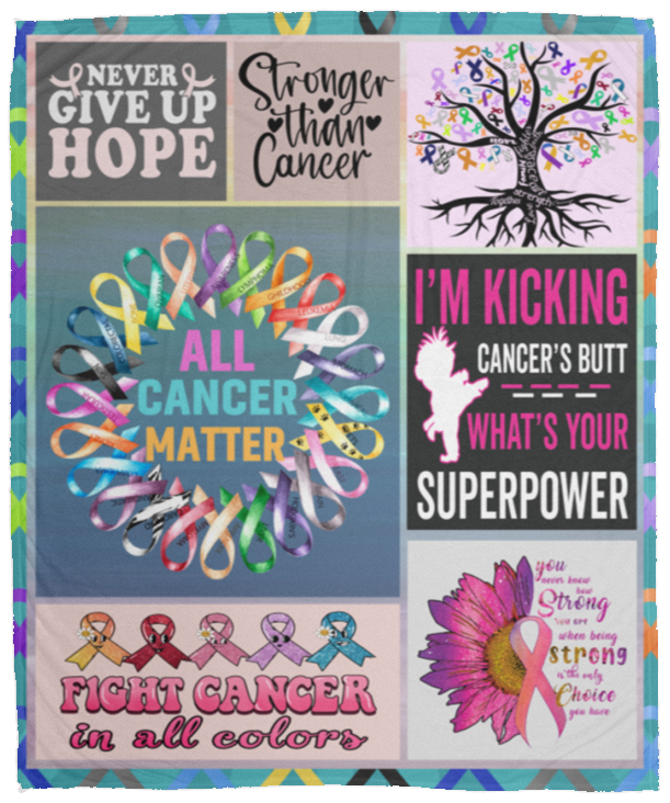 All Cancers Matter Cozy Fleece Blankets or Silky Sherpa Blanket |Cancer Support