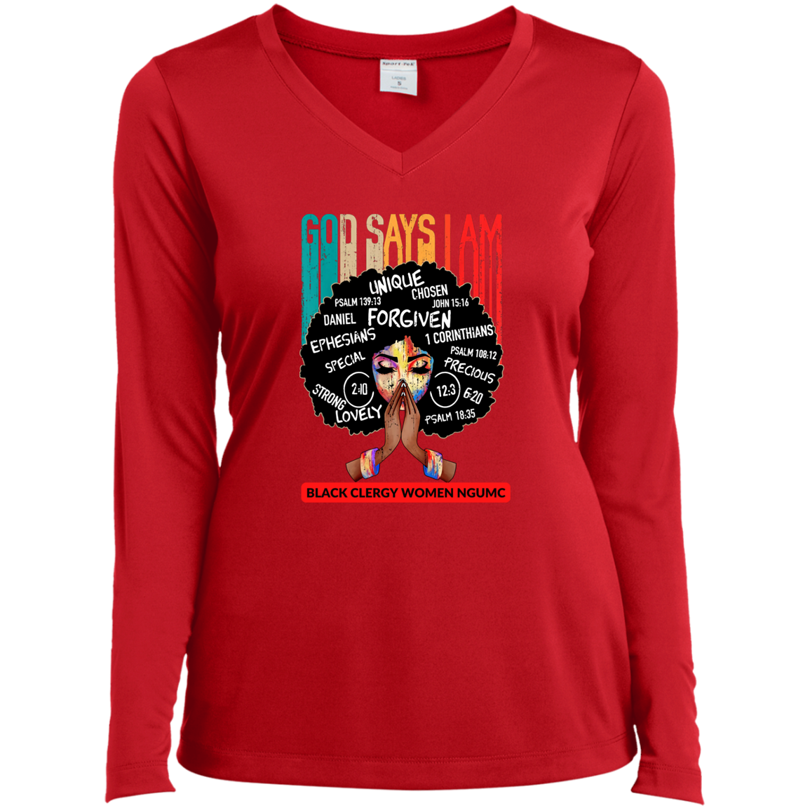 BCWNGUMC Long Sleeve Performance V-Neck Tee