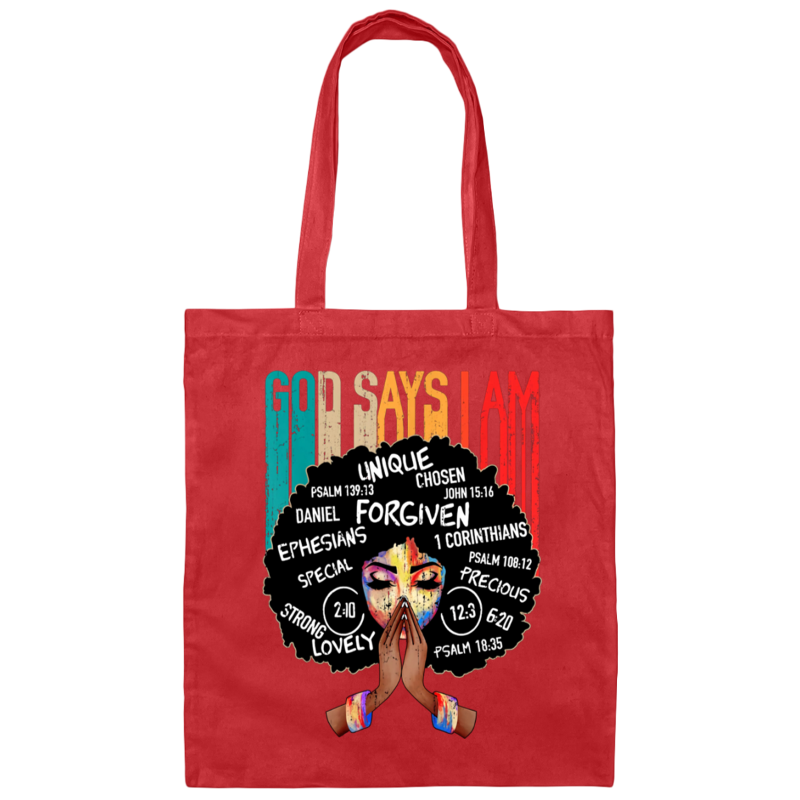 God Says I Am Canvas Tote Bag