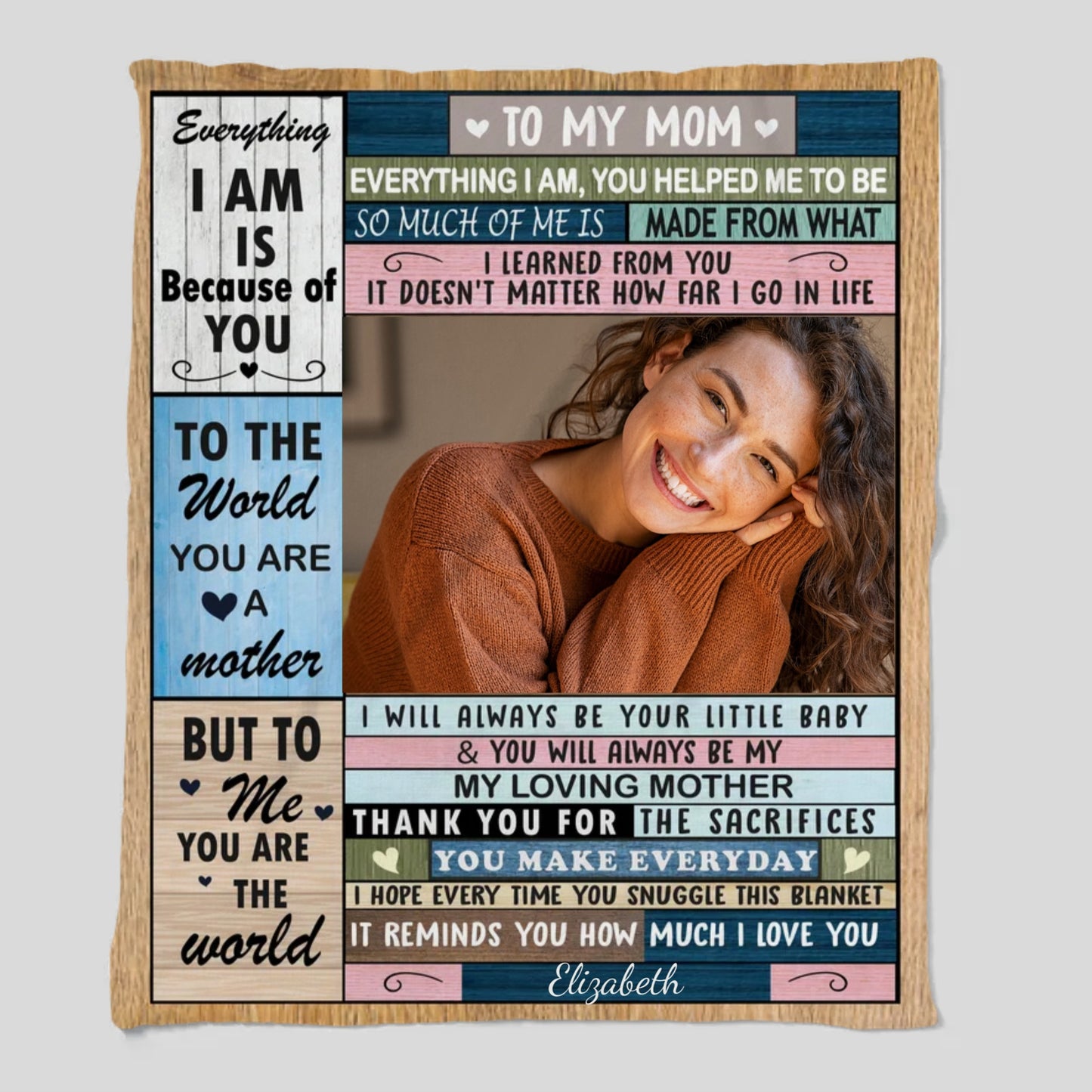 PERSONALIZED PHOTO Fleece Throw for Mom 50x60