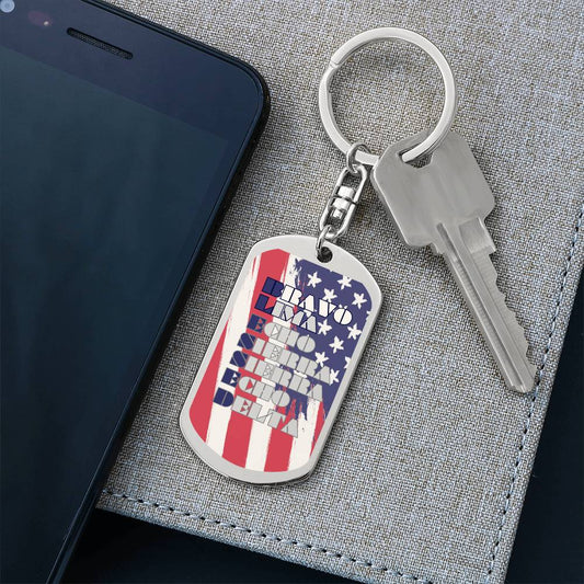 MILITARY B.L.E.S.S.E.D. DOGTAG KEYCHAIN| OPTIONAL PERSONALIZED BACK