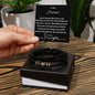 To My Husband Men's "Love You Forever" Inscribed Bracelet with Message Card with optional LED Box- Husband