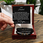 To My Husband Men's "Love You Forever" Inscribed Bracelet with Message Card with optional LED Box- Husband