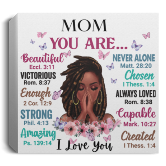 I Love You Mom Canvas Perfect for Christmas, Birthday, Mother's Day or Any Time of the Year
