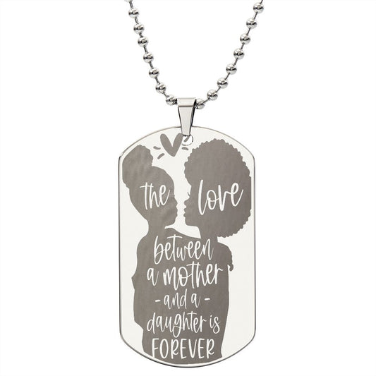 Engraved Mother/ Daughter  Dog Tag Necklace| Optional Engraving on Back