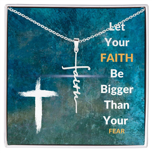 Faith Cross Necklace | Faith Bigger than Fear