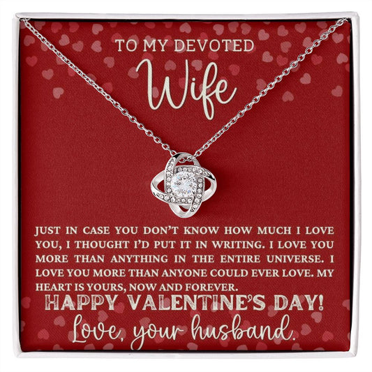 Love Knot Necklace | To My Devoted Wife | Valentine Day Gift