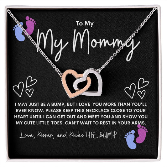 INTERLOCKING HEARTS NECKLACE | TO MY MOMMY FROM THE BUMP| MOTHER'S DAY, FUTURE MOM, WIFE